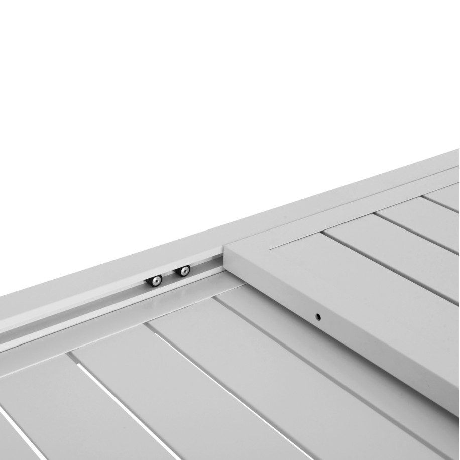 EXTENDABLE DINING TABLE KRUM HM6277.01 ALUMINUM IN WHITE 160-240x90x73Hcm.