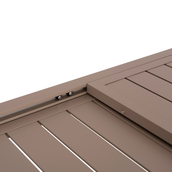 EXTENDABLE DINING TABLE KRUM HM6277.04 ALUMINUM IN CAPPUCCINO 160-240x90x73Hcm.