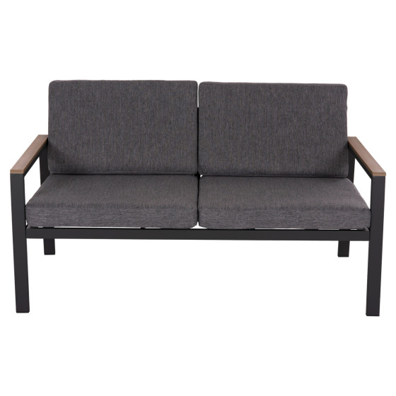 OUTDOOR 2-SEATER SOFA SAFIN HM6279.03 ALUMINUM & CUSHIONS IN ANTHRACITE 140x70x77Hcm.