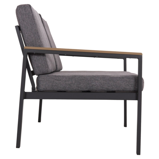 OUTDOOR 2-SEATER SOFA SAFIN HM6279.03 ALUMINUM & CUSHIONS IN ANTHRACITE 140x70x77Hcm.