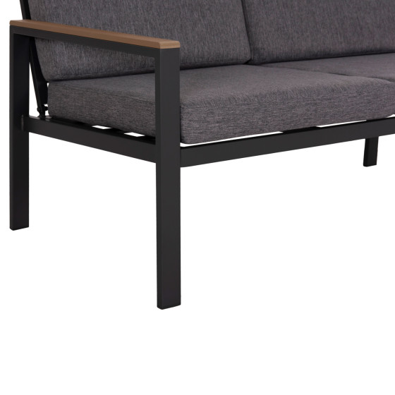 OUTDOOR 2-SEATER SOFA SAFIN HM6279.03 ALUMINUM & CUSHIONS IN ANTHRACITE 140x70x77Hcm.