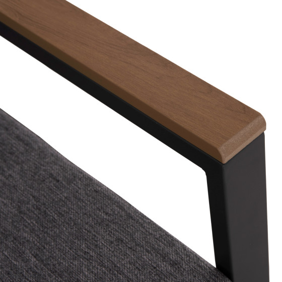 OUTDOOR 2-SEATER SOFA SAFIN HM6279.03 ALUMINUM & CUSHIONS IN ANTHRACITE 140x70x77Hcm.