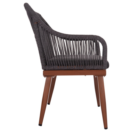 ΚΑΝΑΠΕΣ 2ΘΕΣΙΟΣ MYRTIA HM5550.11 AΛΟΥΜΙΝΙΟ ΚΑΦΕ--ΑΝΘΡΑΚΙ P.E. ΣΧΟΙΝΙ 123x61x90Υεκ