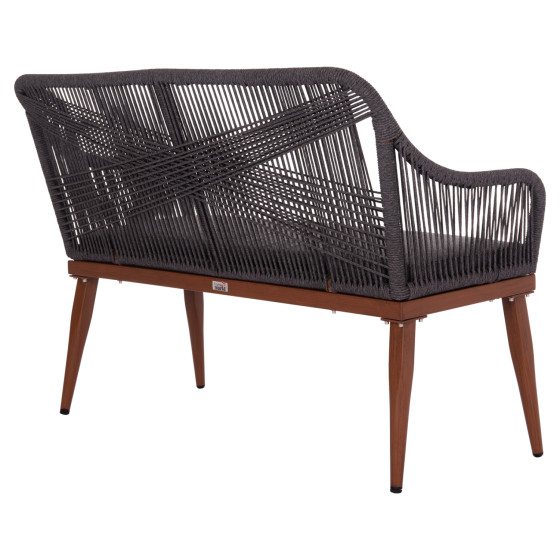 ΚΑΝΑΠΕΣ 2ΘΕΣΙΟΣ MYRTIA HM5550.11 AΛΟΥΜΙΝΙΟ ΚΑΦΕ--ΑΝΘΡΑΚΙ P.E. ΣΧΟΙΝΙ 123x61x90Υεκ