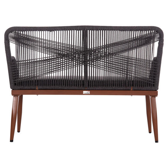 ΚΑΝΑΠΕΣ 2ΘΕΣΙΟΣ MYRTIA HM5550.11 AΛΟΥΜΙΝΙΟ ΚΑΦΕ--ΑΝΘΡΑΚΙ P.E. ΣΧΟΙΝΙ 123x61x90Υεκ