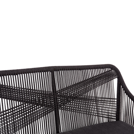 OUTDOOR SOFA 2-SEATER MYRTIA HM5550.11 ALUMINUM IN BROWN--P.E. ROPE IN ANTHRACITE 123x61x90Hcm.