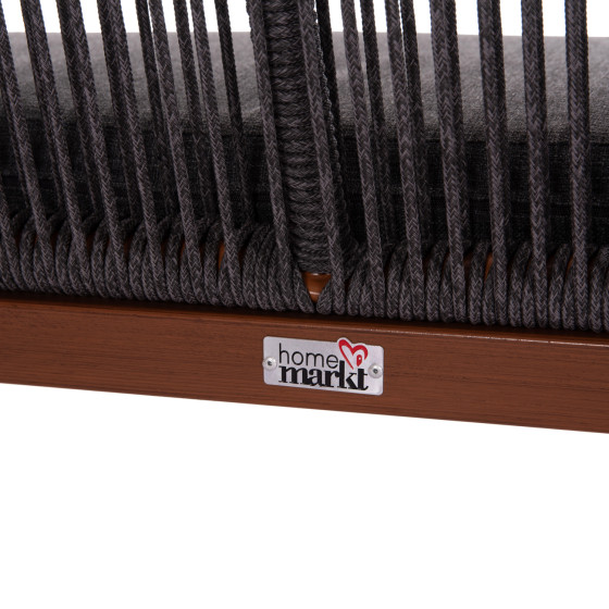 ΚΑΝΑΠΕΣ 2ΘΕΣΙΟΣ MYRTIA HM5550.11 AΛΟΥΜΙΝΙΟ ΚΑΦΕ--ΑΝΘΡΑΚΙ P.E. ΣΧΟΙΝΙ 123x61x90Υεκ