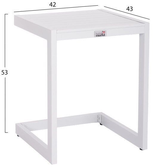SUNLOUNGER SIDE TABLE BELLING HM6274.01 ALUMINUM IN WHITE 42x43x53Hcm.