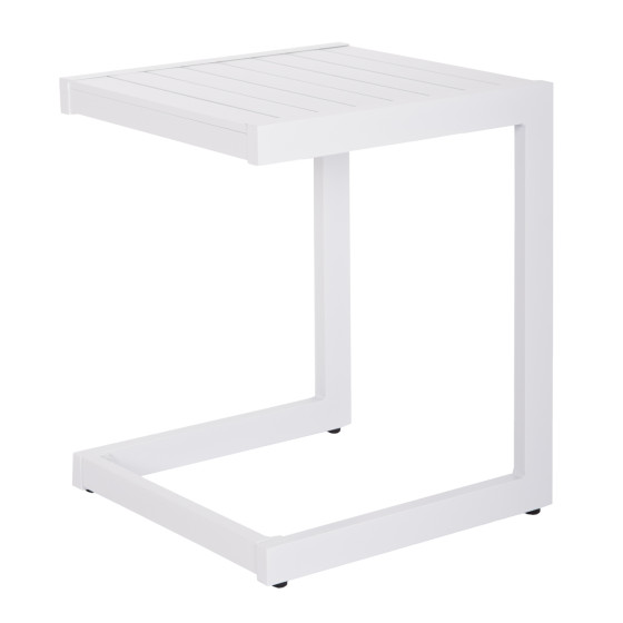 SUNLOUNGER SIDE TABLE BELLING HM6274.01 ALUMINUM IN WHITE 42x43x53Hcm.