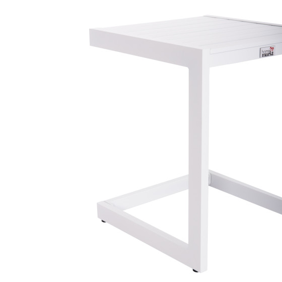 SUNLOUNGER SIDE TABLE BELLING HM6274.01 ALUMINUM IN WHITE 42x43x53Hcm.