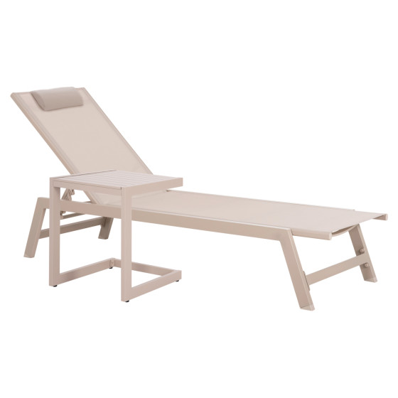 SUNLOUNGER SIDE TABLE BELLING HM6274.04 ALUMINUM IN CHAMPAGNE COLOR 42x43x53Hcm.