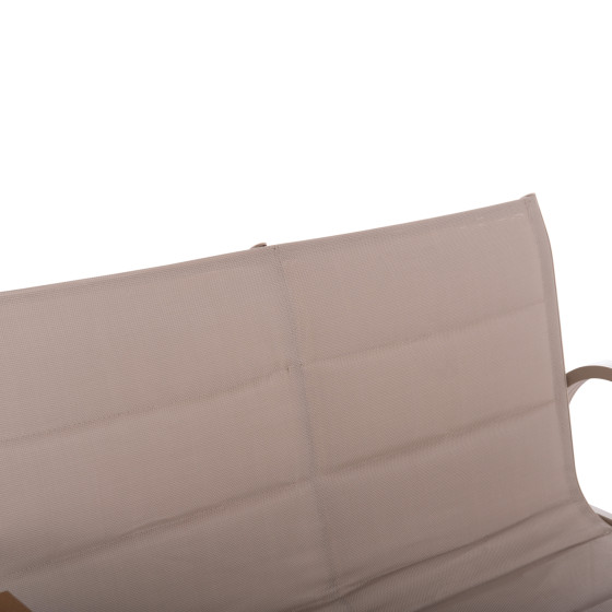 OUTDOOR LOUNGE SET 4PCS JULIETTE HM6280.04 CAPPUCCINO ALUMINUM-TEXTILENE--TEMPERED GLASS