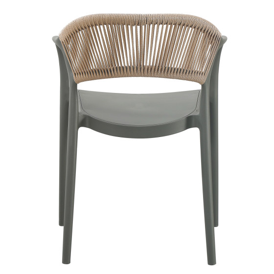 ARMCHAIR POLYPROPYLENE EVA HM6155.05 OLIVE GREEN-- BEIGE PP ROPE 56.5x53x80Hcm.