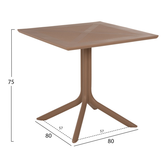 OUTDOOR DINING SET 3PCS CLEO HM21136 POLYPROPYLENE IN CAPPUCCINO COLOR