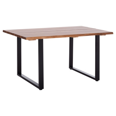 OUTDOOR DINING TABLE FRIGGO HM6296.01 ACACIA WOOD 3.5cm thick--METAL LEGS 140x80x77Hcm