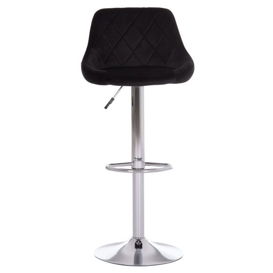 BAR STOOL ROSE HM204.44 CHROMED BASE & SUSPENSION & BLACK VELVET 48x45x105Hcm.