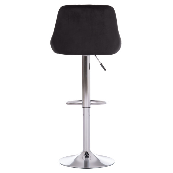 BAR STOOL ROSE HM204.44 CHROMED BASE & SUSPENSION & BLACK VELVET 48x45x105Hcm.