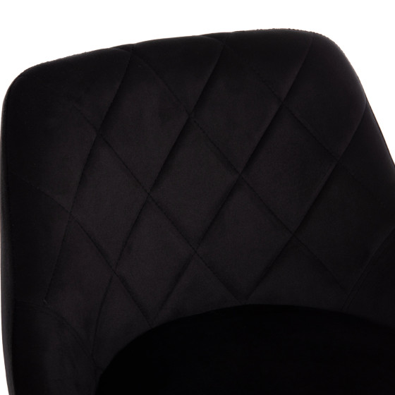 BAR STOOL ROSE HM204.44 CHROMED BASE & SUSPENSION & BLACK VELVET 48x45x105Hcm.