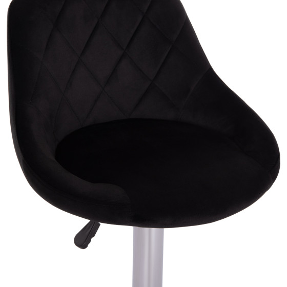 BAR STOOL ROSE HM204.44 CHROMED BASE & SUSPENSION & BLACK VELVET 48x45x105Hcm.
