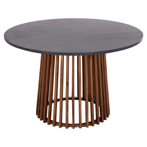 OUTDOOR ROUND DINING TABLE CRISTOBAL HM6235 ACACIA WOOD-CEMENT TOP Φ120x77Hcm.