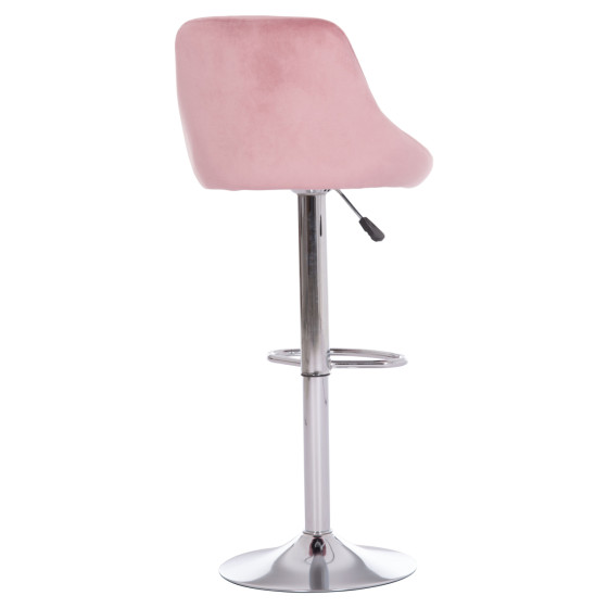 BAR STOOL ROSE HM204.42 CHROMED BASE & SUSPENSION & DUSTY PINK VELVET 48x45x105Hcm.