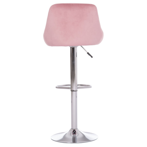 BAR STOOL ROSE HM204.42 CHROMED BASE & SUSPENSION & DUSTY PINK VELVET 48x45x105Hcm.