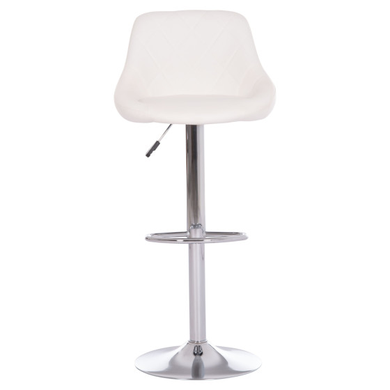BAR STOOL ROSE HM204.22 CHROMED BASE & SUSPENSION & WHITE PU 48x45x105Hcm.