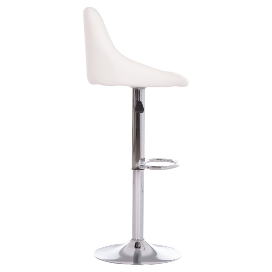 BAR STOOL ROSE HM204.22 CHROMED BASE & SUSPENSION & WHITE PU 48x45x105Hcm.