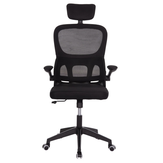 OFFICE CHAIR BASTON HM18236.01 BLACK MESH FABRIC & PP FRAME 64x60x117-127Hcm.