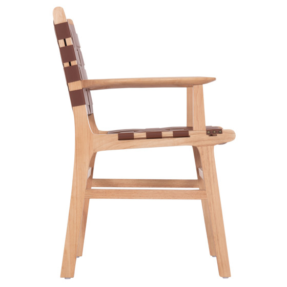 ARMCHAIR FELIPE HM9328.11 TOON WOOD PU LEATHER BROWN 61x59x86Hcm.