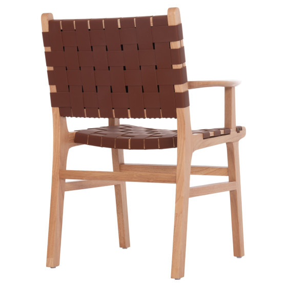 ARMCHAIR FELIPE HM9328.11 TOON WOOD PU LEATHER BROWN 61x59x86Hcm.