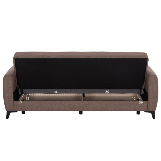 ΚΑΝΑΠΕΣ ΚΡΕΒΑΤΙ ΜΕ ΑΠΟΘ.ΧΩΡΟ TΡΙΘΕΣΙΟΣ NIKKO HM3292.02 ΚΑΦΕ ΥΦΑΣΜΑ 209x76x83Υεκ.