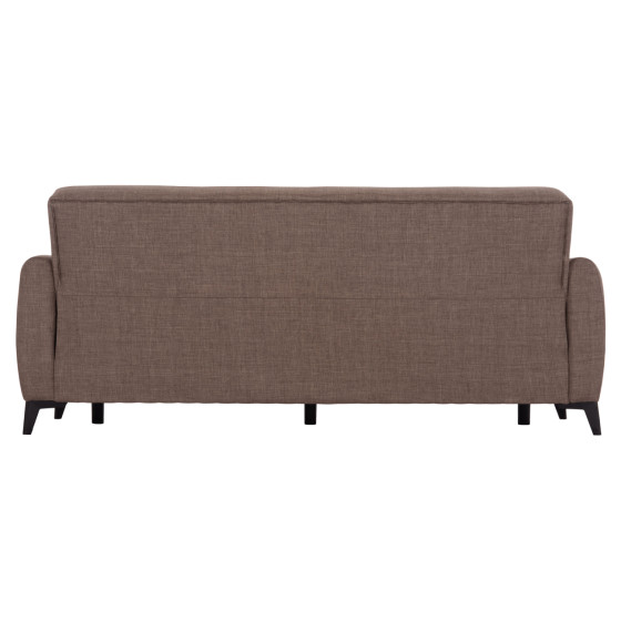 SOFA-BED 3-SEATER WITH STORAGE SPACE NIKKO HM3292.02 BROWN FABRIC 209x76x83Hcm.