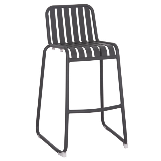 BAR STOOL ALUMINUM RACHEL HM6341.01 GREY COLOR 47x56.5x98.5Hcm.