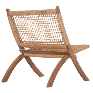 FOLDABLE LOUNGE CHAIR FERMO HM6243.01 ACACIA WOOD IN NATURAL-SYNTHETIC WICKER 60x76x72Hcm.