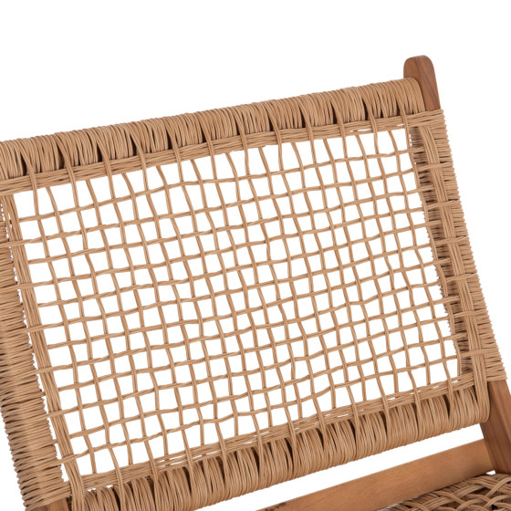 FOLDABLE LOUNGE CHAIR FERMO HM6243.01 ACACIA WOOD IN NATURAL-SYNTHETIC WICKER 60x76x72Hcm.