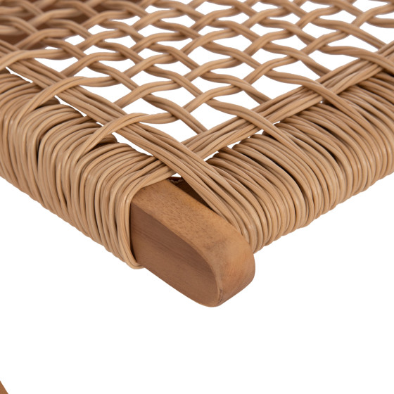 FOLDABLE LOUNGE CHAIR FERMO HM6243.01 ACACIA WOOD IN NATURAL-SYNTHETIC WICKER 60x76x72Hcm.