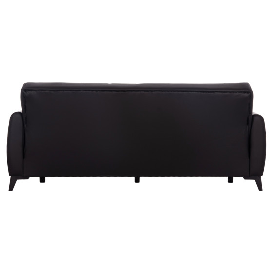 SOFA-BED 3-SEATER WITH STORAGE SPACE NIKKO HM3292.11 BLACK PU 207x80x82Hcm.