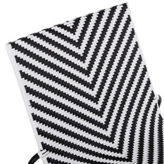 OUTDOOR LOUNGE SET 3PCS PONY HM21194 METAL COFFEE TABLE IN WHITE--WICKER RATTAN IN BLACK & WHITE