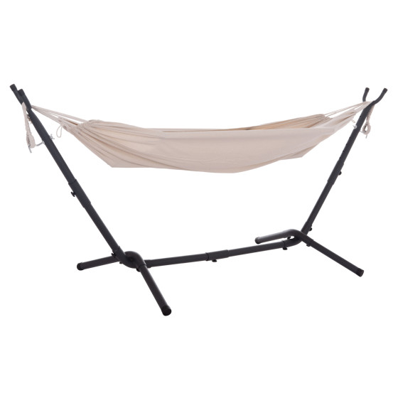 HAMMOCK CRAVE HM6304.02 ANTHRACITE METAL FRAME-BEIGE FABRIC 265x93x105Hcm.