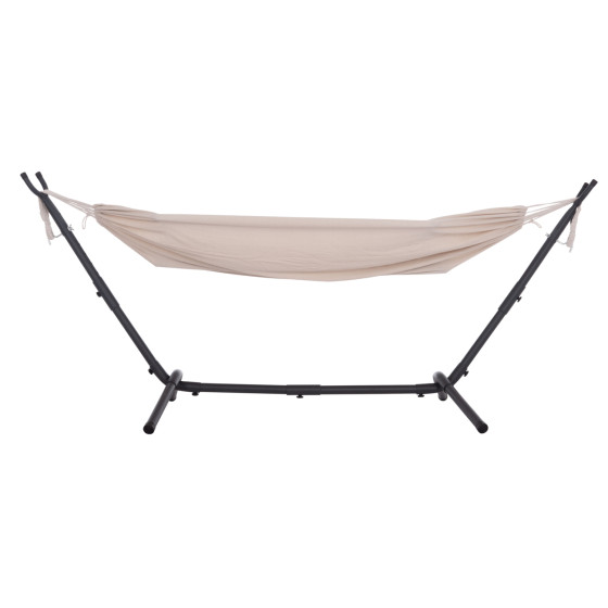 HAMMOCK CRAVE HM6304.02 ANTHRACITE METAL FRAME-BEIGE FABRIC 265x93x105Hcm.
