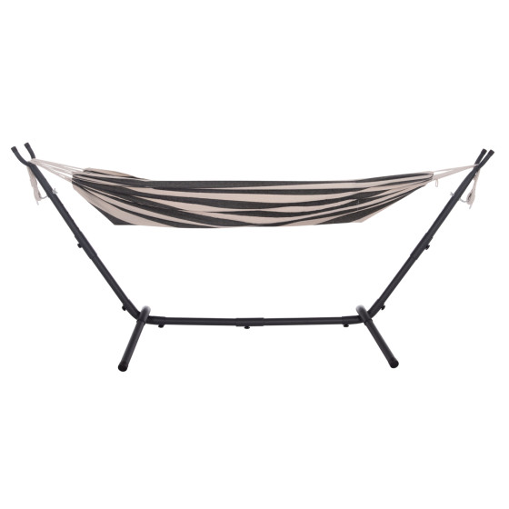 HAMMOCK CRAVE HM6304.03 ANTHRACITE METAL FRAME-BLUE FABRIC WITH WHITE STRIPES 265x93x105Hcm.