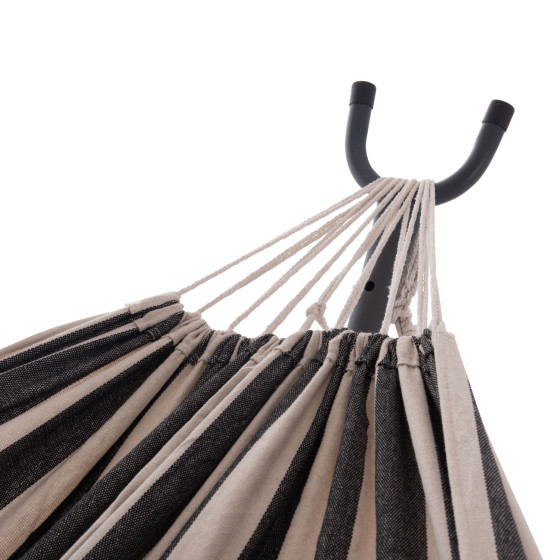 HAMMOCK CRAVE HM6304.03 ANTHRACITE METAL FRAME-BLUE FABRIC WITH WHITE STRIPES 265x93x105Hcm.