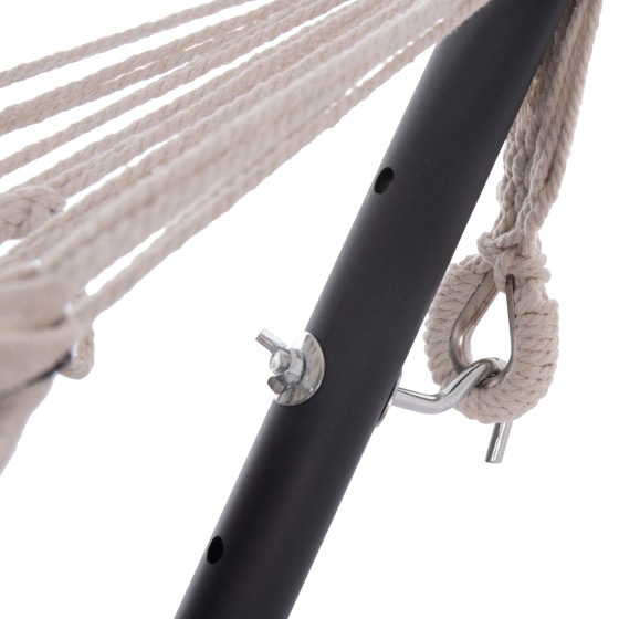 HAMMOCK CRAVE HM6304.03 ANTHRACITE METAL FRAME-BLUE FABRIC WITH WHITE STRIPES 265x93x105Hcm.