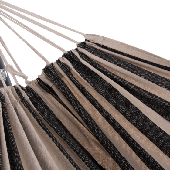 HAMMOCK CRAVE HM6304.03 ANTHRACITE METAL FRAME-BLUE FABRIC WITH WHITE STRIPES 265x93x105Hcm.