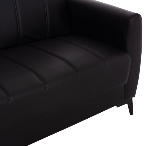 SOFA-BED 2-SEATER WITH STORAGE SPACE NIKKO HM3293.11 BLACK PU 144x75x84Hcm.