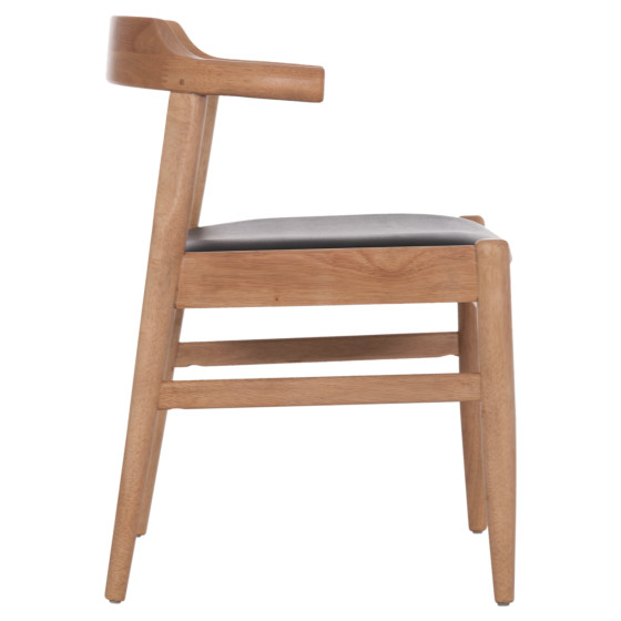 ΠΟΛΥΘΡΟΝΑ CERSEI HM9946.01 RUBBERWOOD ΣΕ LIGHT OAK & PU ΣΕ ΜΑΥΡΟ 57x53x72Υεκ