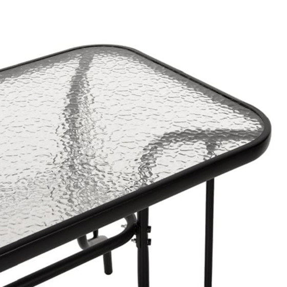 ΣΕΤ ΤΡΑΠΕΖΑΡΙΑΣ 5ΤΜΧ HM5193.13 ΜΕΤΑΛΛΙΚO ΜΕ 4 ΚΑΡΕΚΛΕΣ & ΤΡΑΠΕΖΙ 110x60 ΜΑΥΡΟ