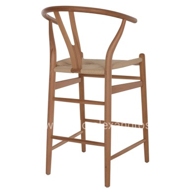 BAR STOOL BRAVE BEECH WOOD NATURAL WISHBONE BACK HM9405.01 48x53x100Hcm.