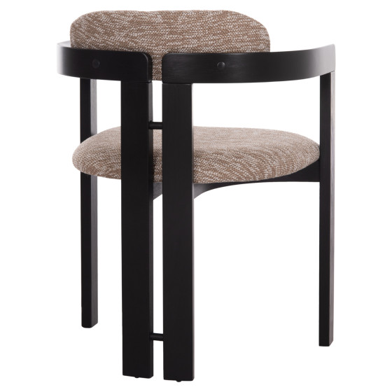 DINING CHAIR KALL HM18247.02 BROWN FABRIC--PLYWOOD IN BLACK 56x45x73Hcm.